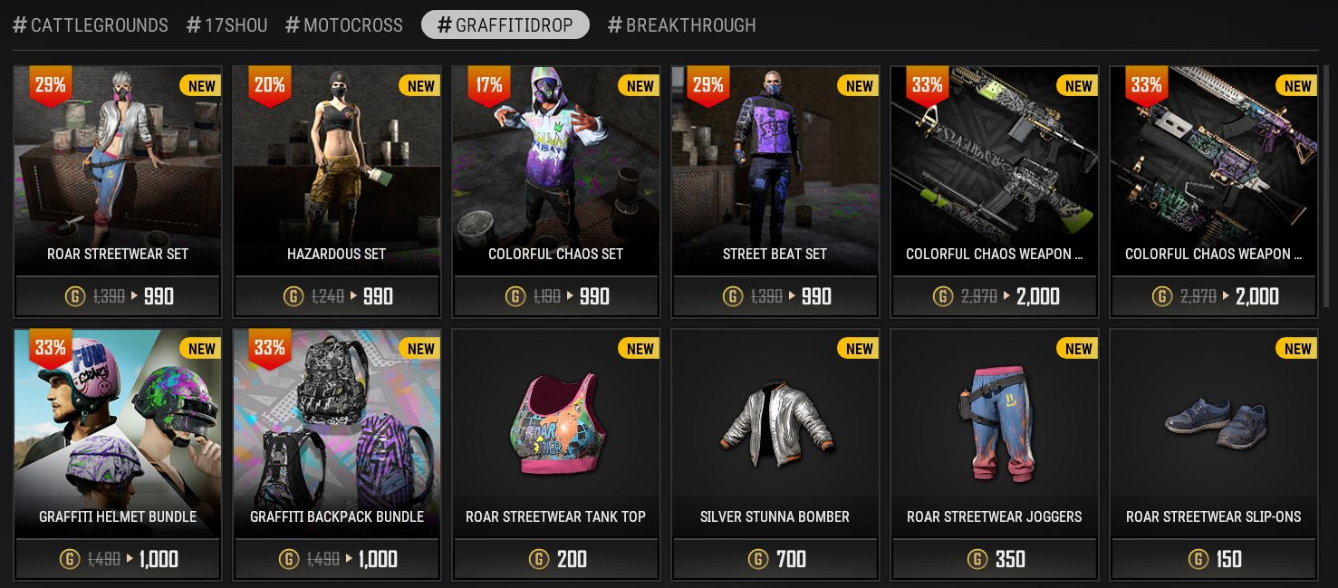 New portion of skins has been added to PUBG store